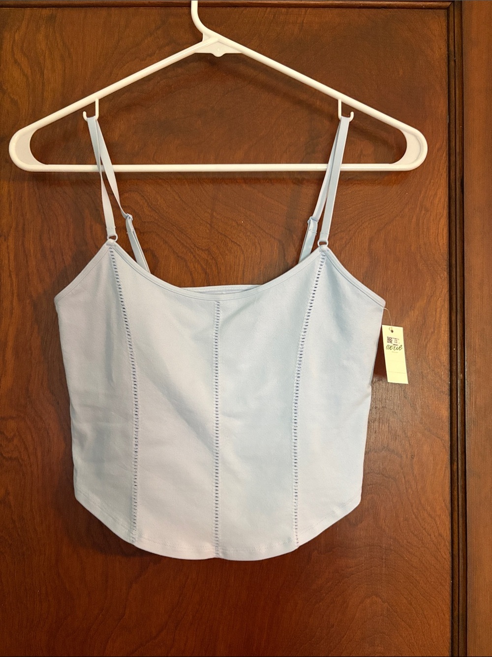 aerie Light Blue Seam-Panel Cami with Adjustable Straps